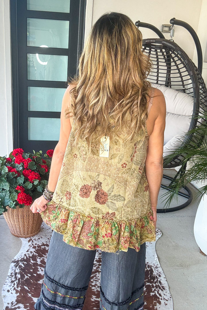 Golden Meadow Boho Tank - 100% Cotton