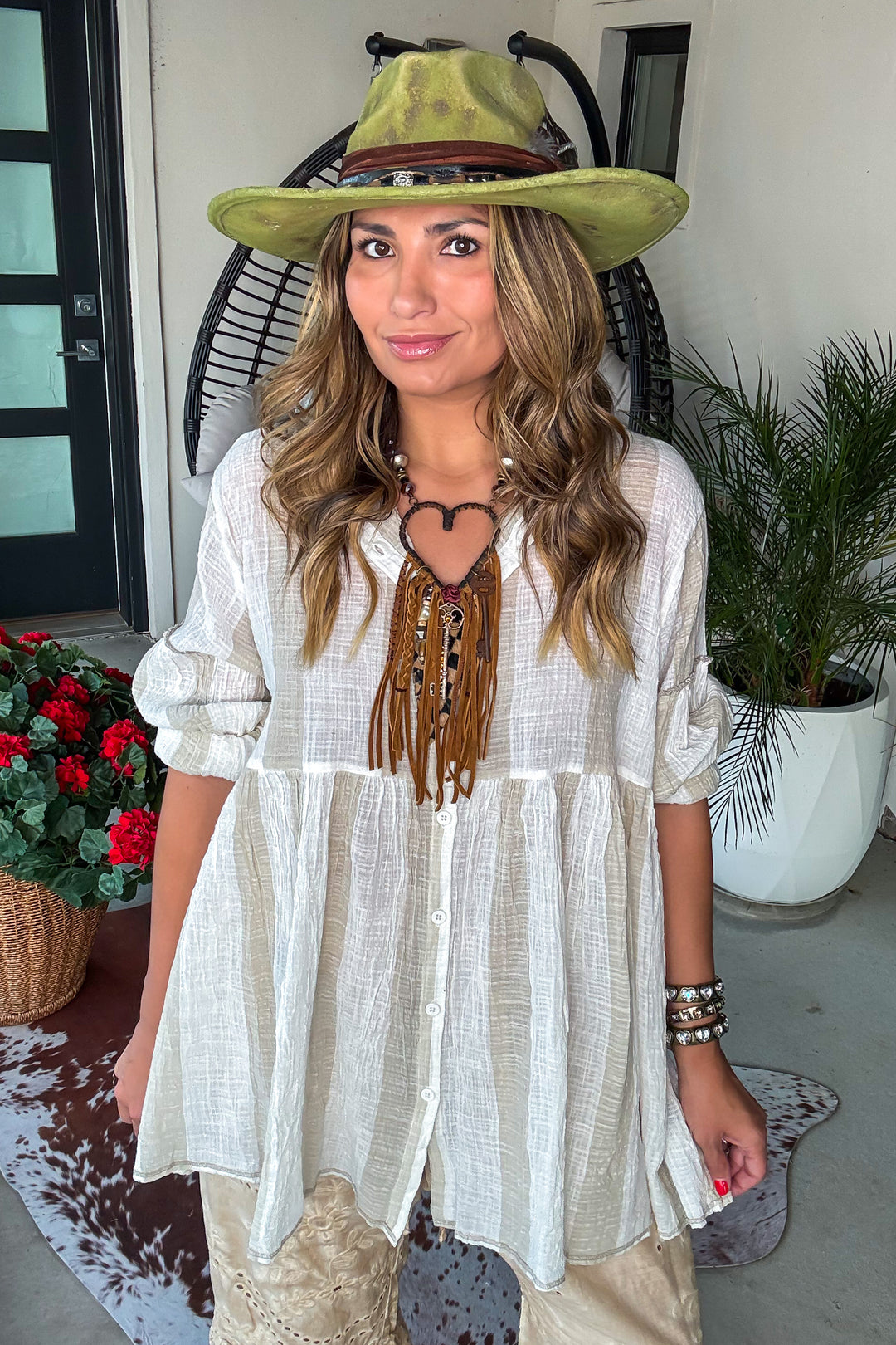 Sandstone Sweetheart Top - 100% Cotton - Natural