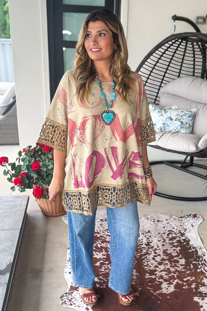 Free Spirit Love Cotton Oversized Tunic/Top – 100% Cotton - Made in USA