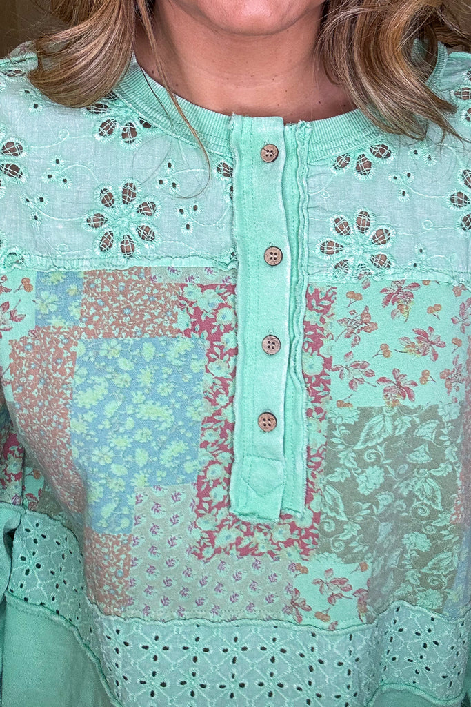 Atlantis Charm Top - 100% Cotton - Green