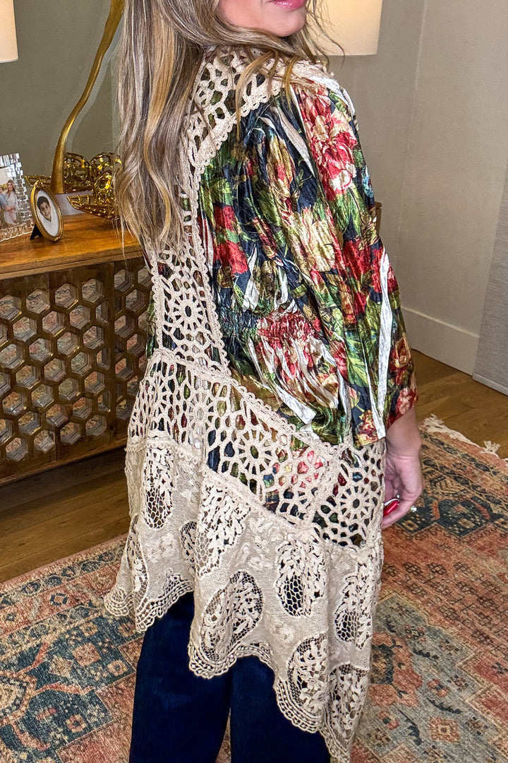 Vintage Lace Boho Vest  – High Low 100% Cotton Lace Duster