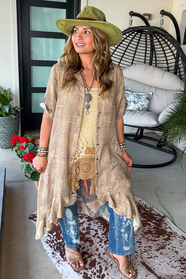 Chief of My Heart - Duster - 100% Cotton - Taupe