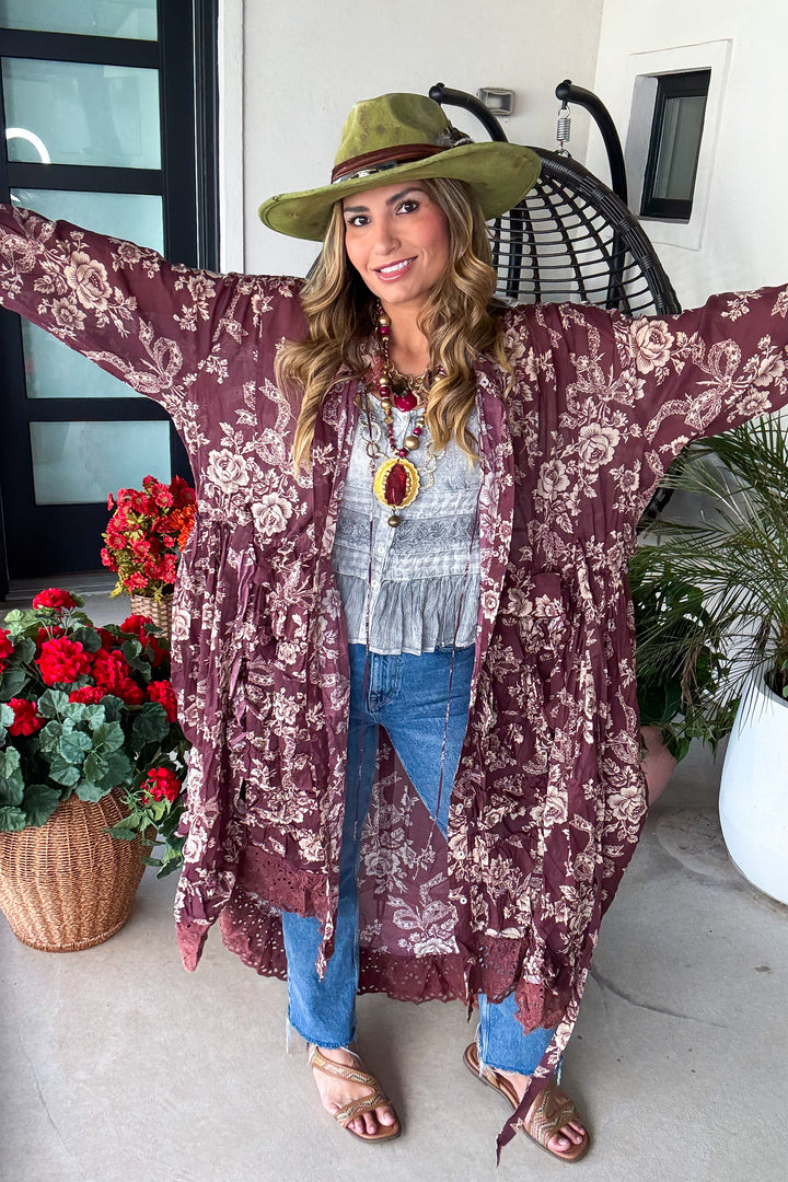 Whispering Blooms Duster - 100% Cotton