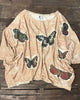 Butterfly Garden Oversized Top - Tan - 100% Cotton