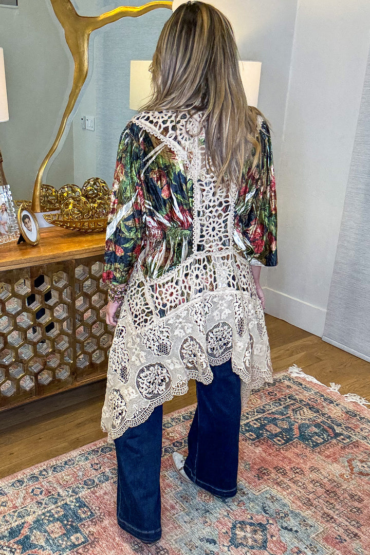 Vintage Lace Boho Vest  – High Low 100% Cotton Lace Duster