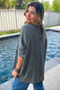 Day Dreamer Cotton Blend  Stretchy Top - Gray - Made in Italy