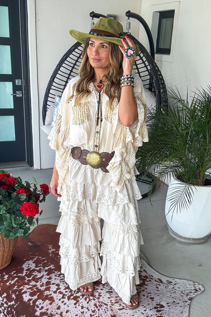Ruffled Romance Pants - Taupe