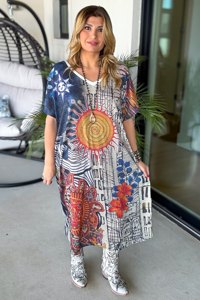 PRE ORDER: Sole d’Arte Italian Tunic Midi Dress - Made in Italy - MIDI