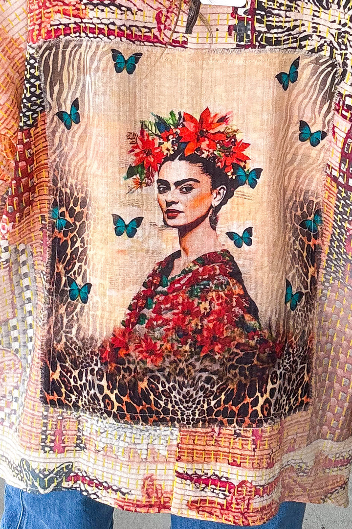 Seashells and Frida Back Oversized Top - 100% Cotton