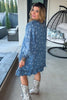 Daisy Fade Denim Oversized  Dress - Washed Denim