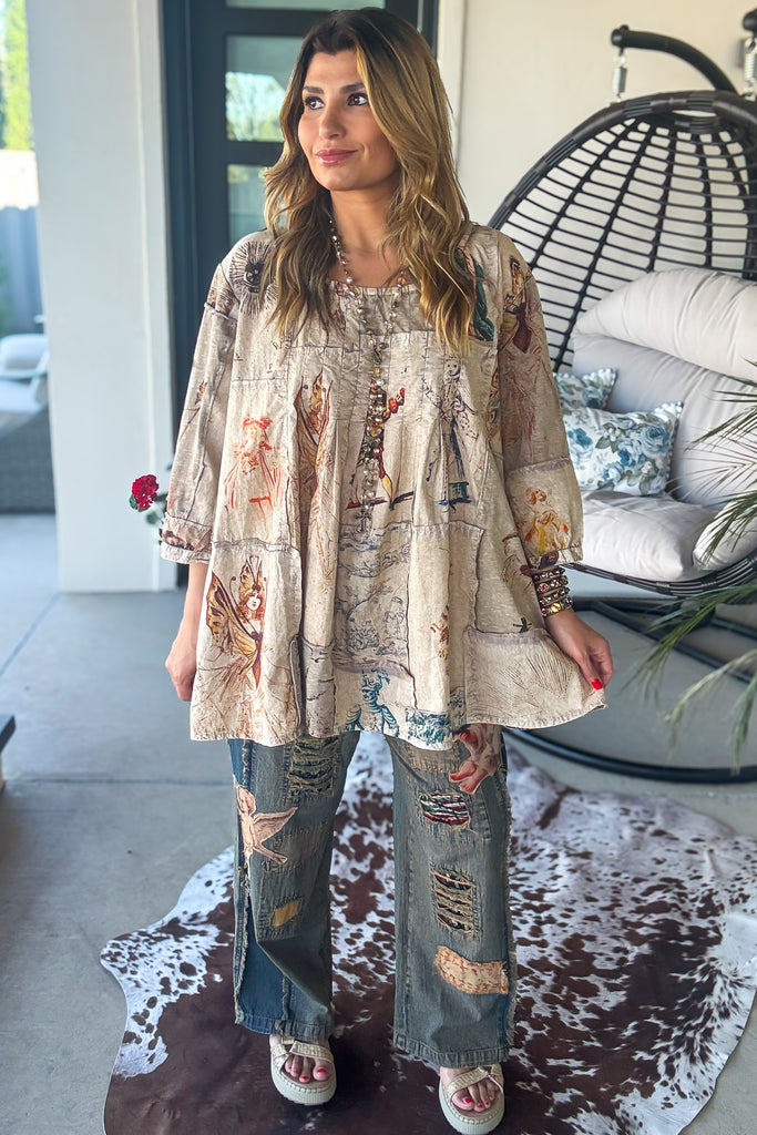 Renaissance Court Patchwork Tunic - 100% Cotton