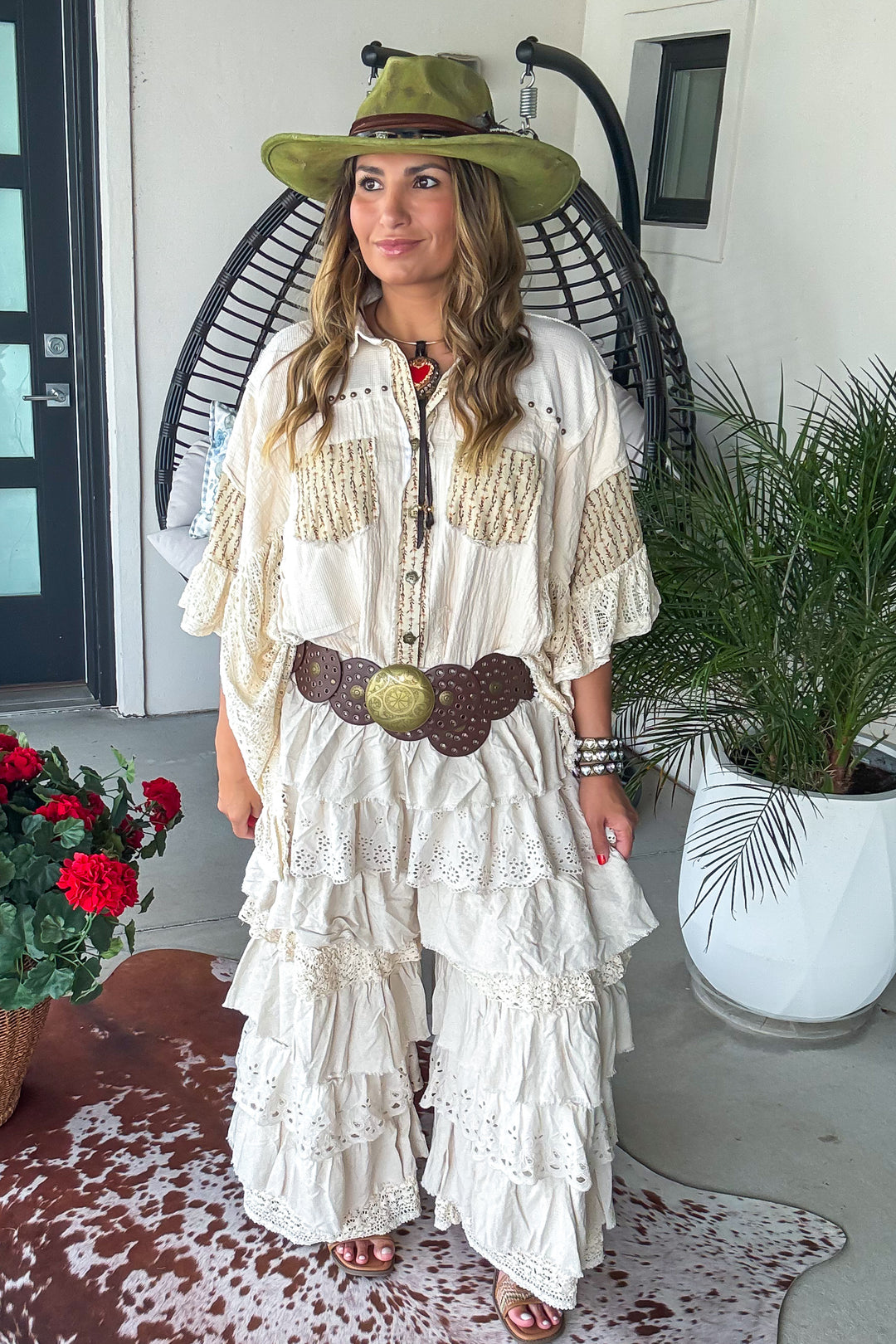 Ruffled Romance Pants - Taupe