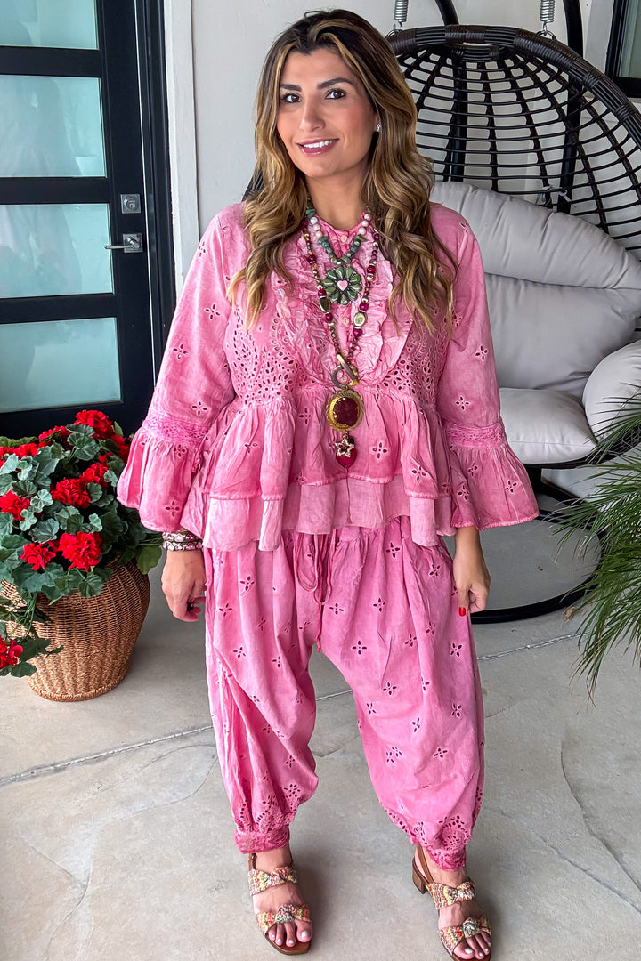 Heirloom Eyelet Top - Petal Pink - House of Jaded Gypsy Exclusive