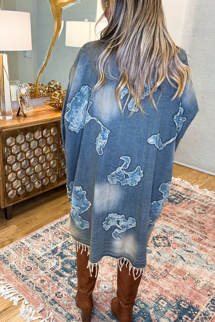 Vintage Classic Oversized Cardigan - Denim