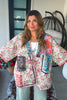 Mosaic Skies Oversized Jacket - 100% Cotton - Yellow/Multi