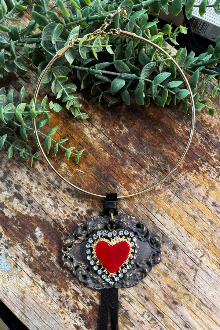 Sacred Heart Statement Necklace – One of a Kind Handmade Piece II