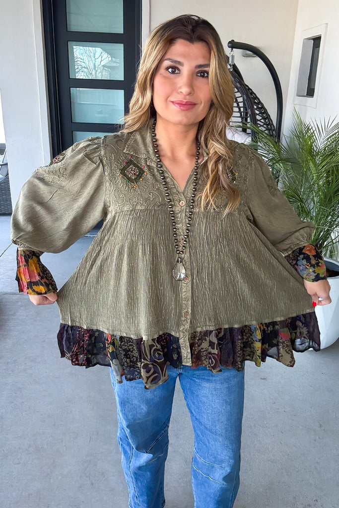 PRE ORDER: Dreams That Come True Oversize Top  - Gravel