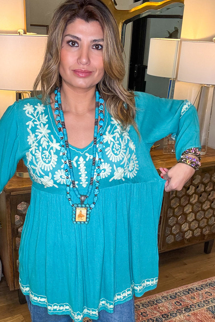 AHB EXCLUSIVE: Sparkling Smiles Tunic - Aqua