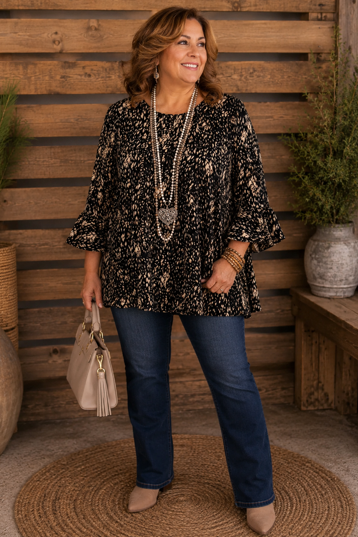 Persuade Me Now Tunic - Black (L AND XL)