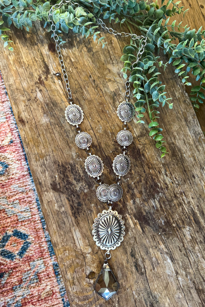 Silver Prairie Concho Necklace