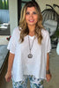 Speaks Honestly Top - 100% Linen - Made In Italy White
