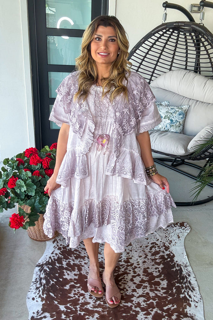 Lavender Skies Dress - 100% Cotton - Lilac
