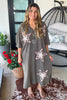 Starlit Meadow Maxi Dress - 100% Cotton - Ash