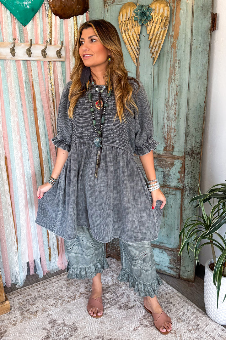 PRE ORDER: The Softest Dress Ever - 100%% Cotton - Black/Charcoal
