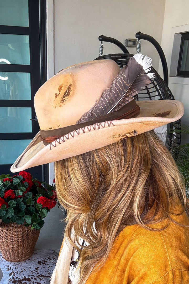 PRE ORDER: Desert Outlaw Distressed Hat - Handmade - Made in USA