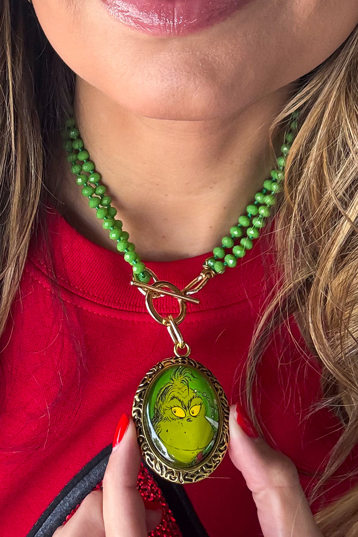 Grinch Necklace Long and Short - Duo