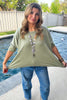Day Dreamer Cotton Blend Stretchy Top - Olive - Made in Italy