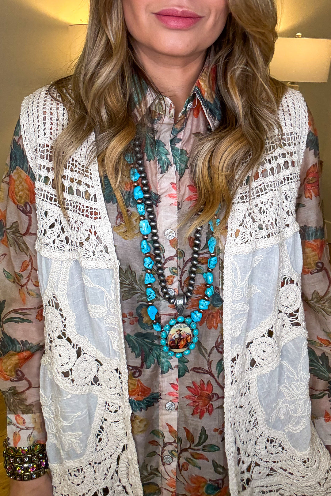 Well Polished Crochet Vest  - Natural