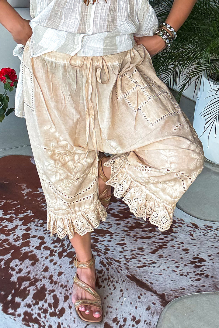 Eyelet Bloomers - Oatmeal