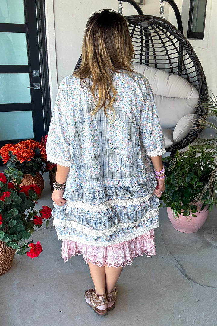 Lace And Daydreams Cardigan - 100% Cotton - Mint Blue