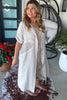 Sparked Affection Sequin Duster - 100% Linen - Taupe - Made in Italy