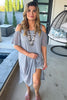 All The Above Cold Shoulder Dress - Gray