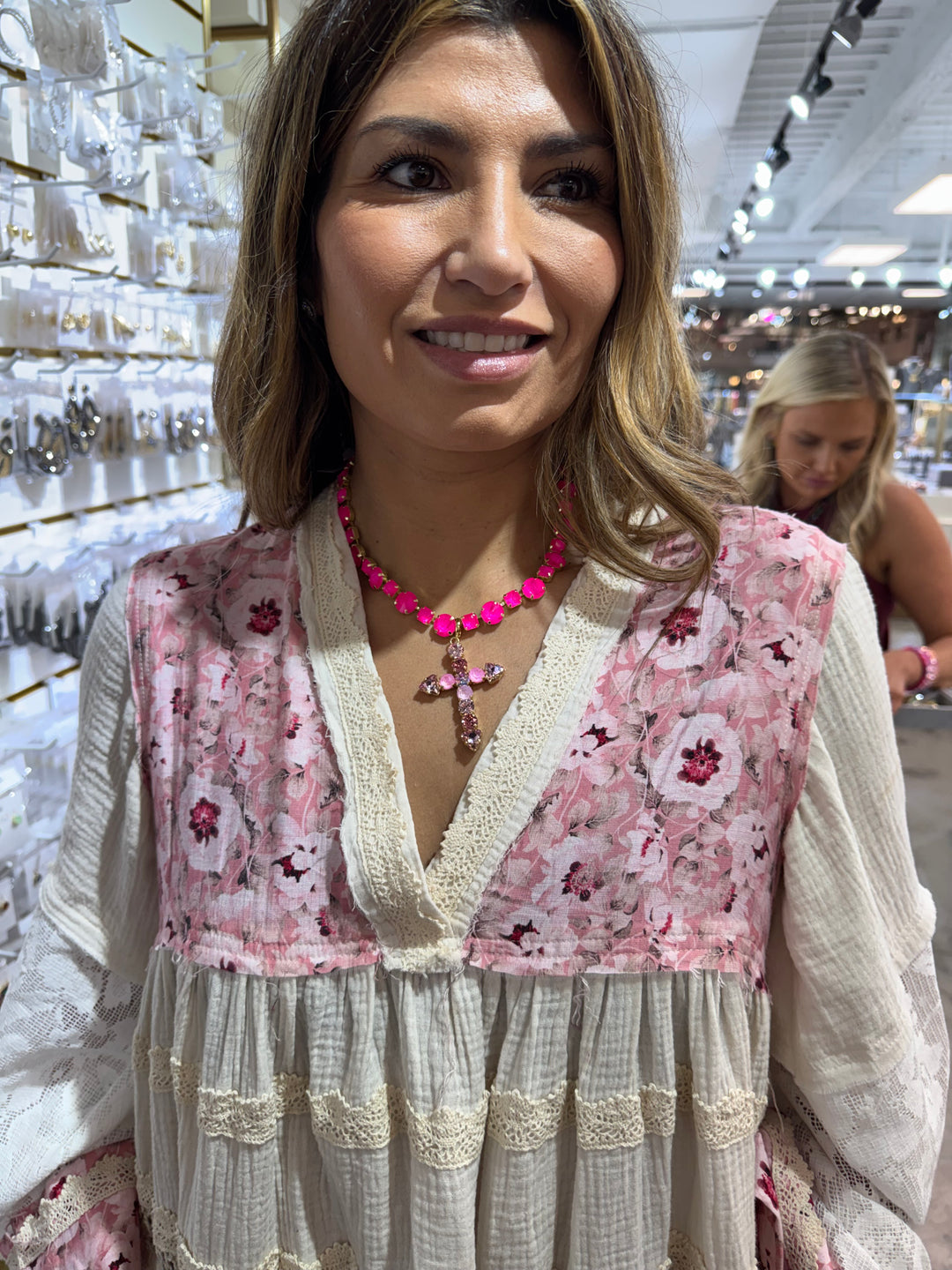 WAFA Cross Necklace - Pink