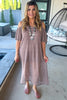 All The Above Cold Shoulder Dress - Brown