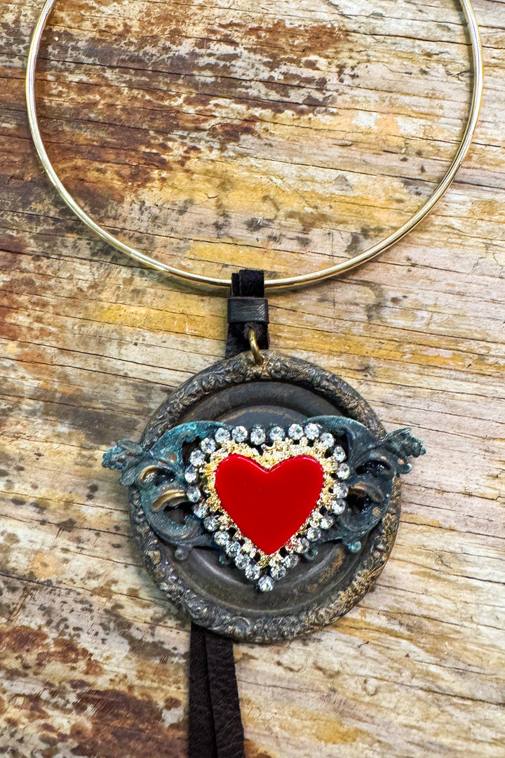 Sacred Heart Statement Necklace – One of a Kind Handmade Piece I