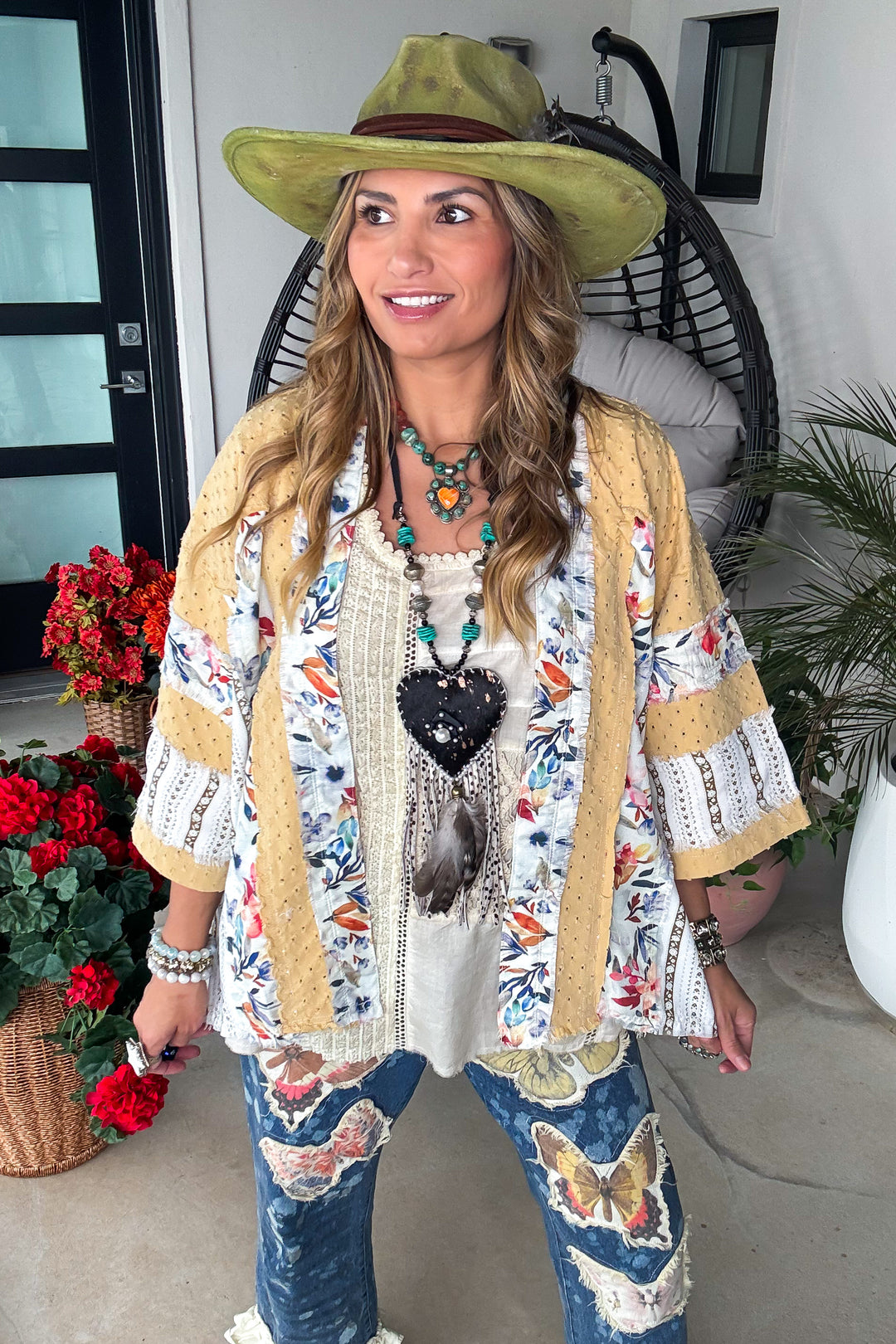 Golden Honey Cardigan - 100% Cotton - Gold