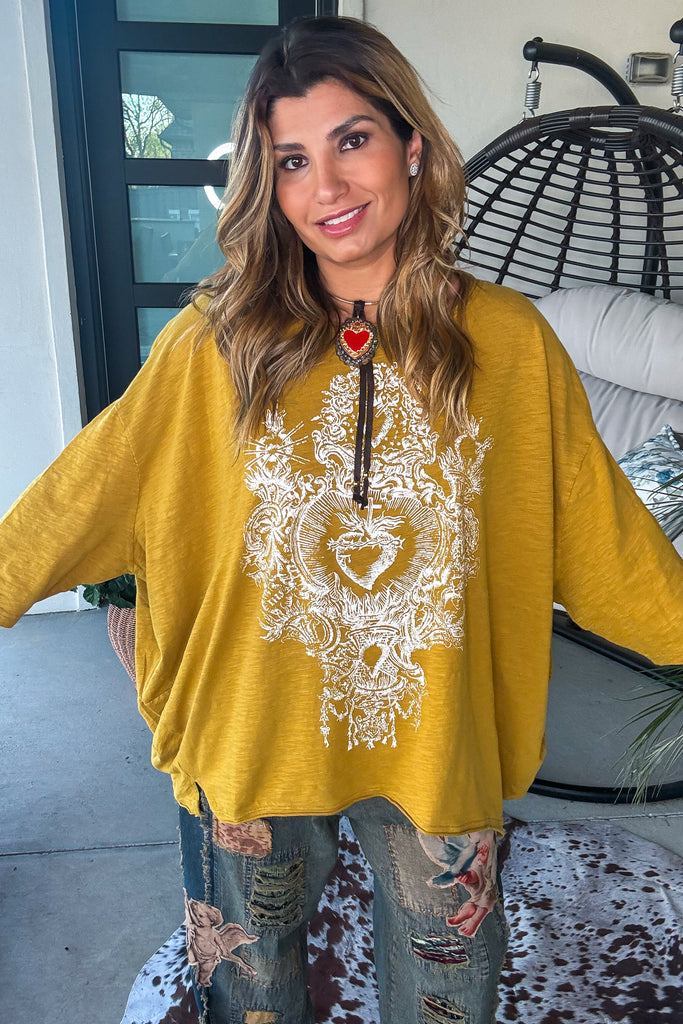 Sacred Heart Soul Oversized Top - 100% Cotton