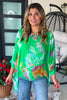 Confetti Glow Silk Top - Green - Made in Italy