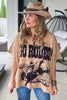 Go Rodeo Front Horseshoe Back Oversized Top Linen Feel - 100% Cotton