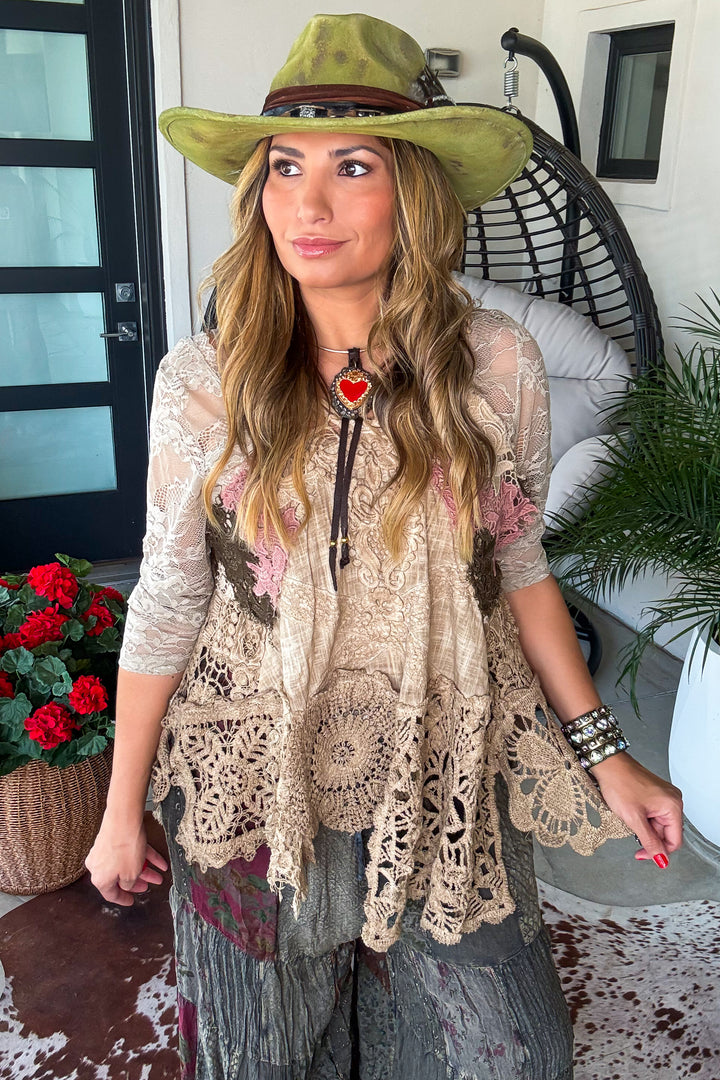 Whispers of Lace Tank - 100% Cotton - Made in USA