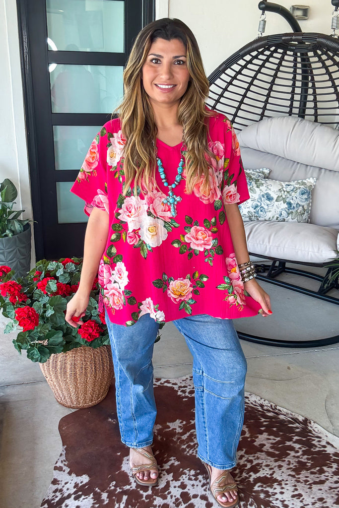 Wild Blossom Oversized Tiger Top - 100% Cotton