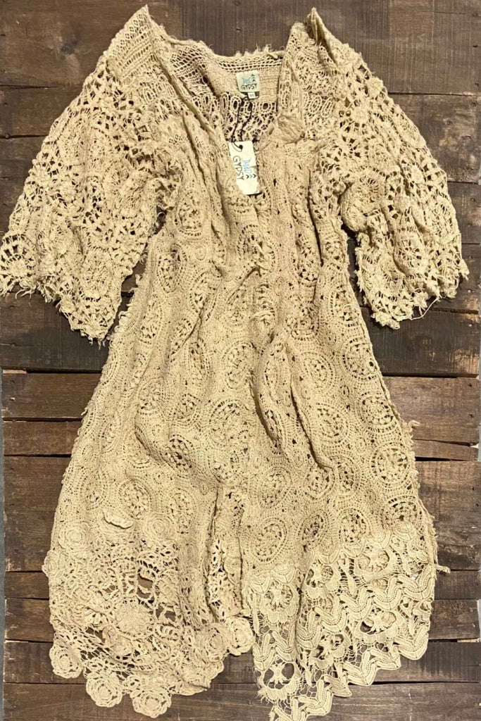 PRE ORDER: Whispering Lace Crochet Duster - 100% COTTON - MADE IN USA