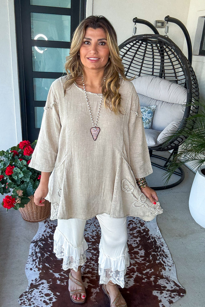 Simple Serenity Tunic - 100% Cotton -Natural