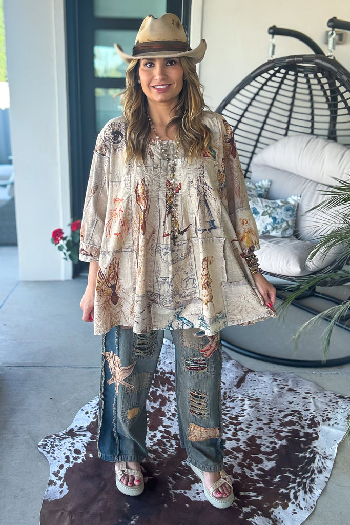 Renaissance Court Patchwork Tunic - 100% Cotton