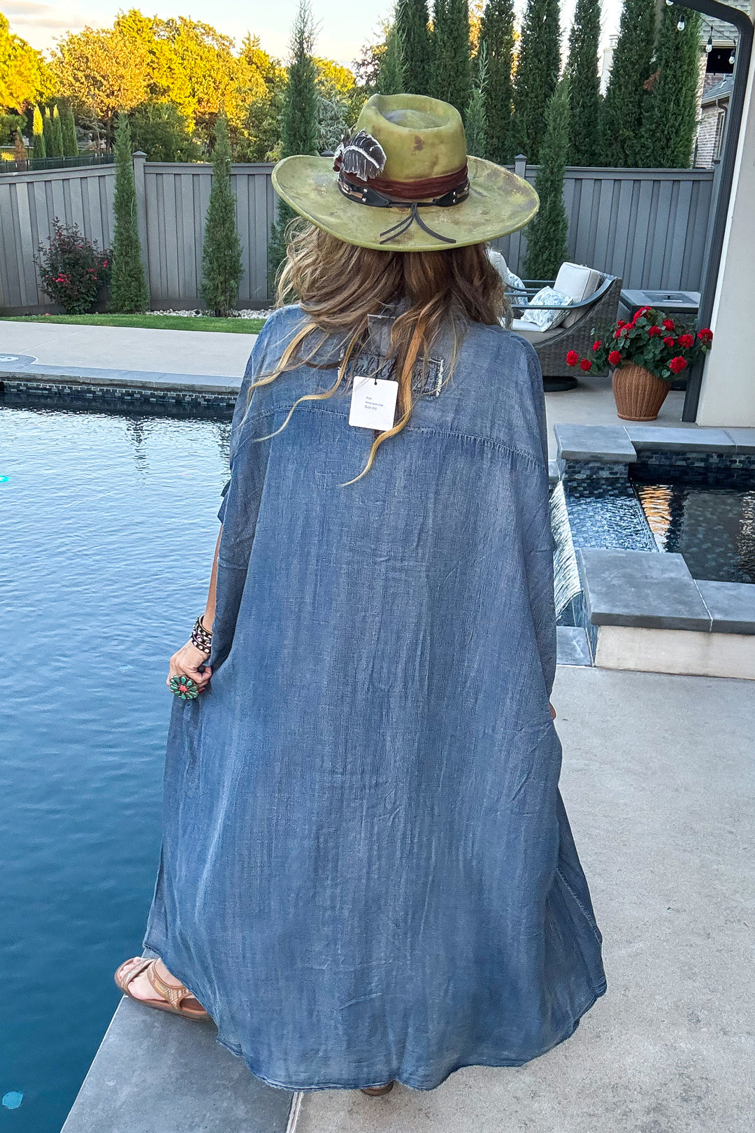 Morning Meadow Oversized Dress - Chambray