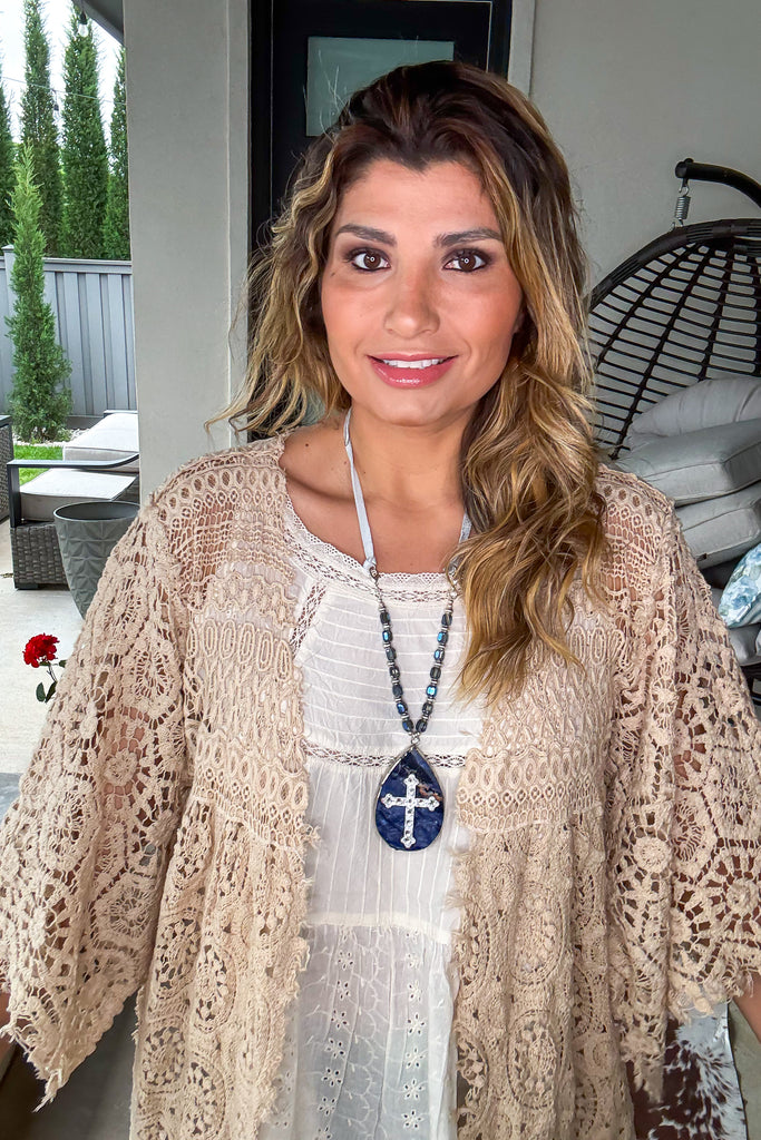 PRE ORDER: Whispering Lace Crochet Duster - 100% COTTON - MADE IN USA